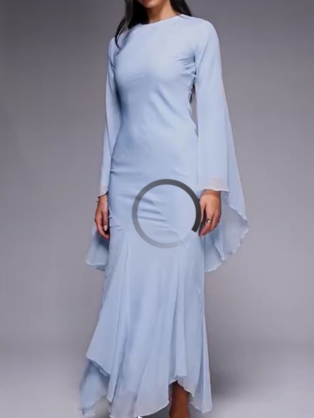 ASOS Pale Blue Long Sleeve Cape Maxi Dress